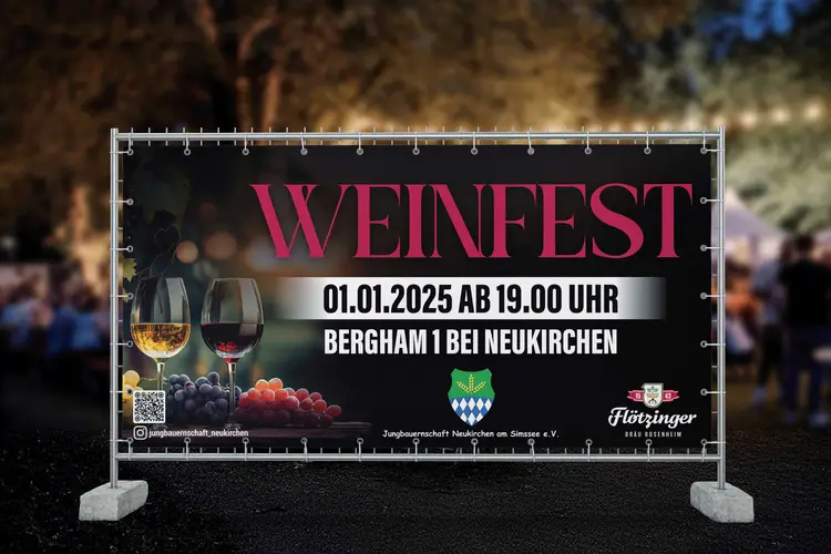 Jungbauernschaft Neukirchen Bauzaunbanner Weinfest